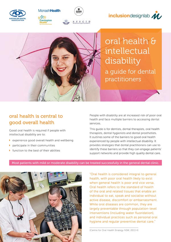 Cover of Oral Health and iIntellectual Disability facts booklet